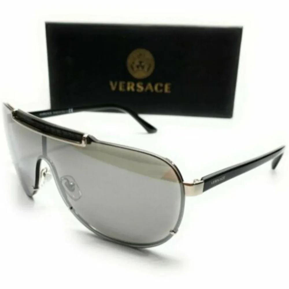 Versace Men's Silver and Light Grey Sunglasses!